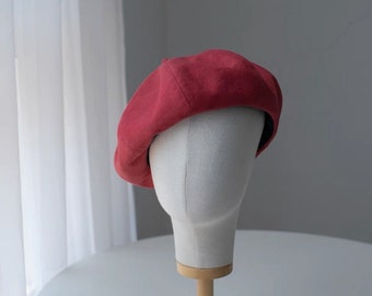 Oversized Spring Summer Beret for Men/Women, 100% Linen Beret Hat, Custom make Beret for Men/Women, Painter Beret, Hat for Men/Women