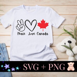 Peace Love Canada | Digitale downloads gemaakt in Canada: svg, png (300 DPI)