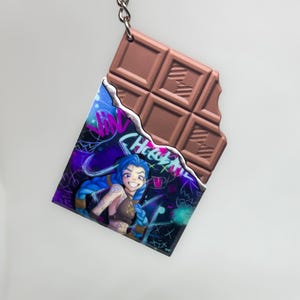 Arcane Jinx Chocolate charm | League of Legends Fan Art keychain