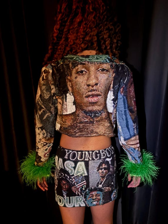 Custom photo tapestry jacket with skirt or shorts set