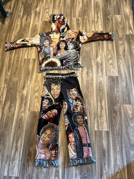 custom photo tapestry top with jeans outfit