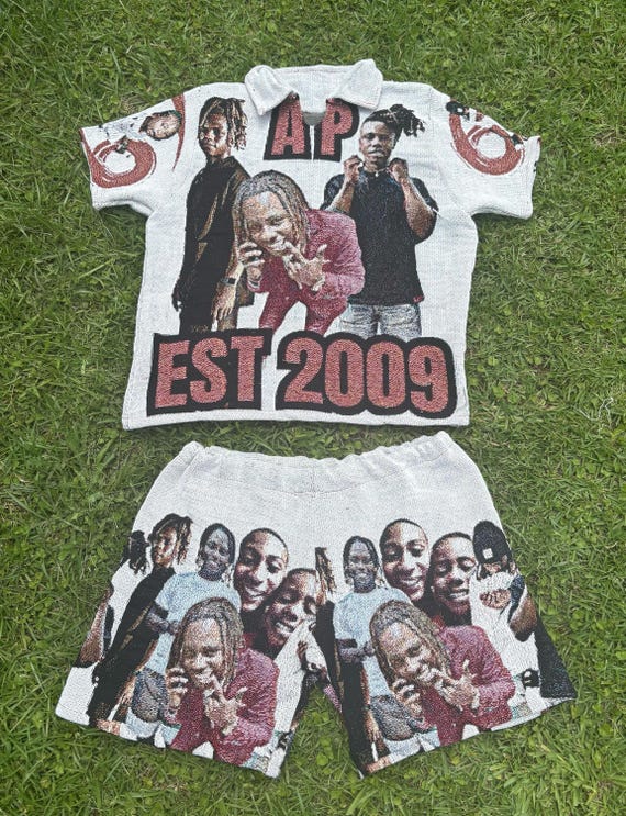 personalized custom tapestry outfit. (top with skirt or shorts)