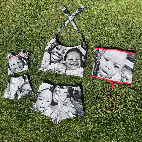 mommy and me custom photo tapestry outfits