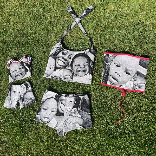 mommy and me custom photo tapestry outfits