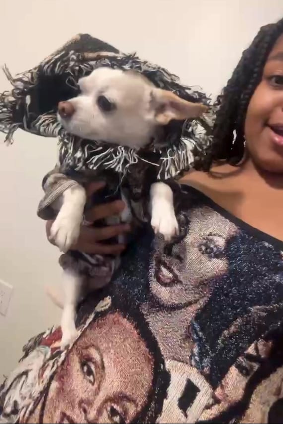 custom photo tapestry matching pet outfit