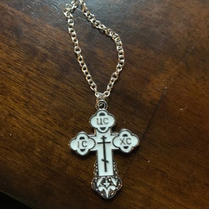 Enamel Orthodox Church Cross Pendant