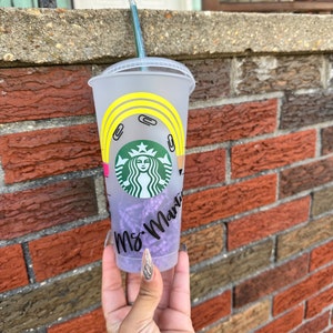 Personalisierte Lehrer Wertschätzung Starbucks Cup: 24 oz wiederverwendbare kalte Tasse