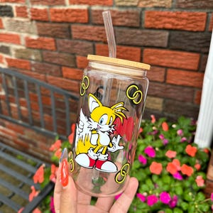 Tails von Sonic the Hedgehog Glasbecher, Tails / Sonic Kindertasse, Geburtstagsgeschenk, Party Geschenk.