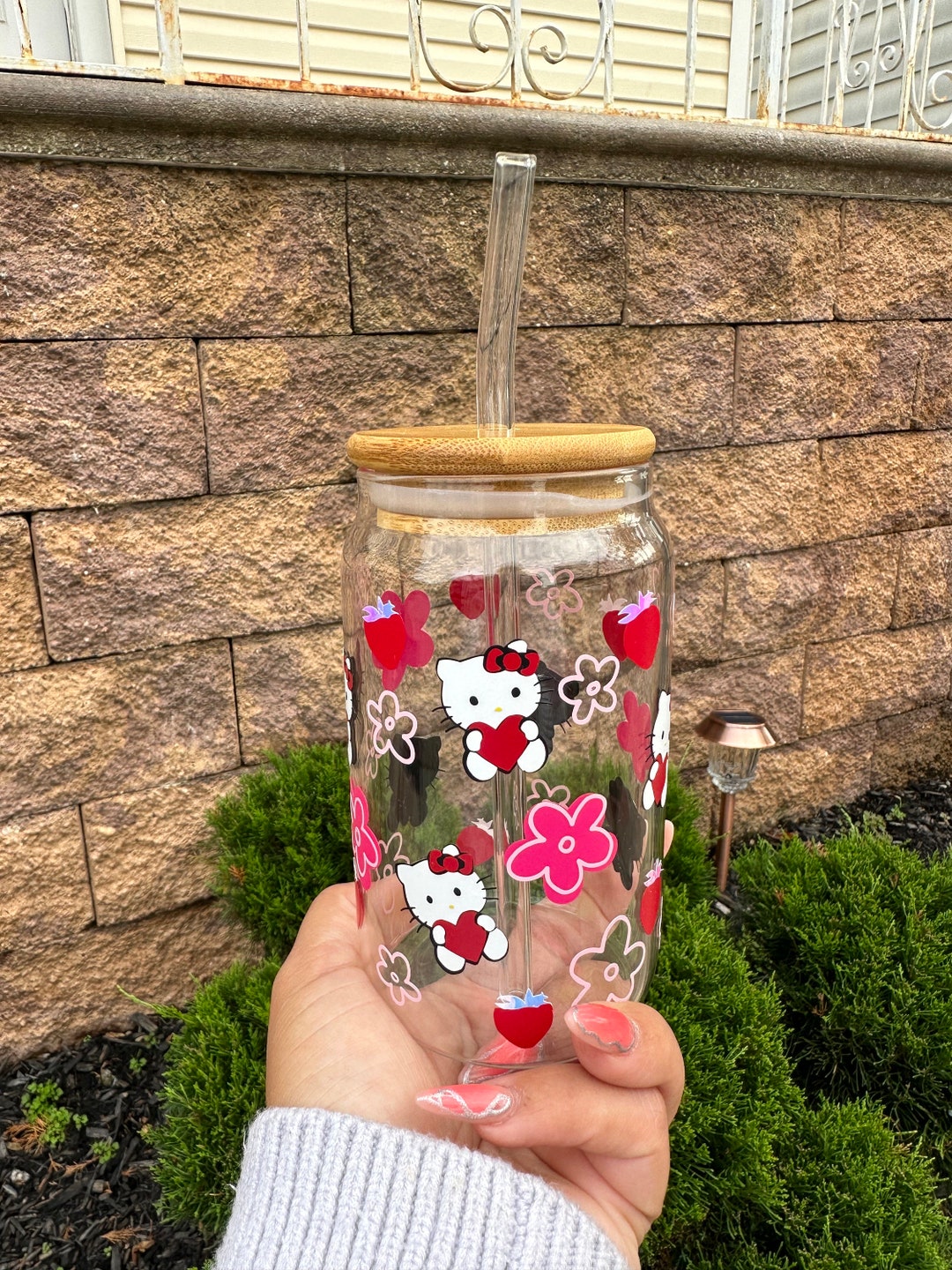 Hello Kitty Glass Cup, Hello Kitty Gifts - Etsy