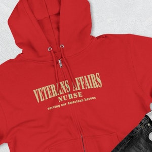 VA Nurse Full Zip Hoodie: Veterans Affairs Sweater