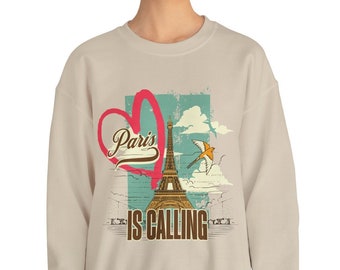 Paris is Calling Sweatshirt, gift for Women, Trendy Paris Sweatshirt Moving to Paris Gift Unisex Heavy Blend™ Crewneck Sweatshirt