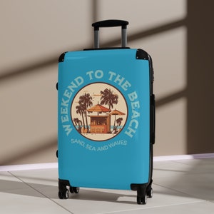 Travel Suitcase Gift for her Suitcase with Wheels Beach Vibe Design Suitcase with Lock