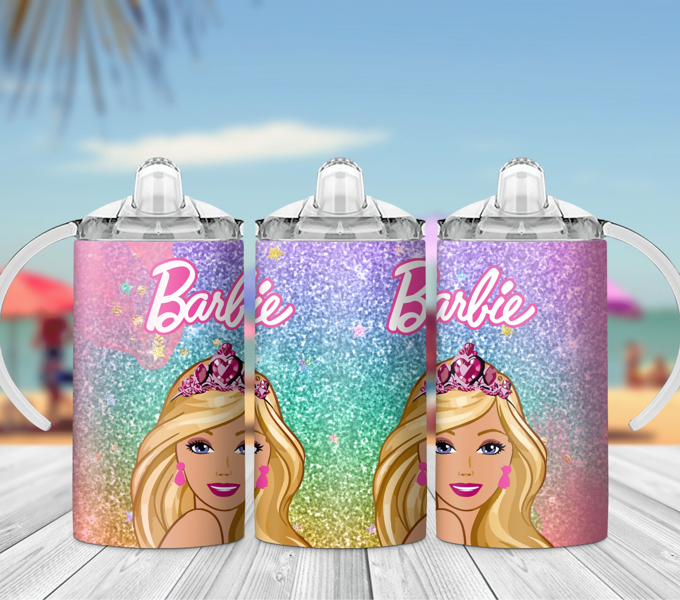 Barbie LV sublimation glass cup