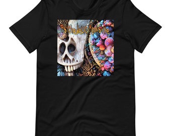 Psychedelic Moonshine Album Cover Dark Colors Unisex t-shirt