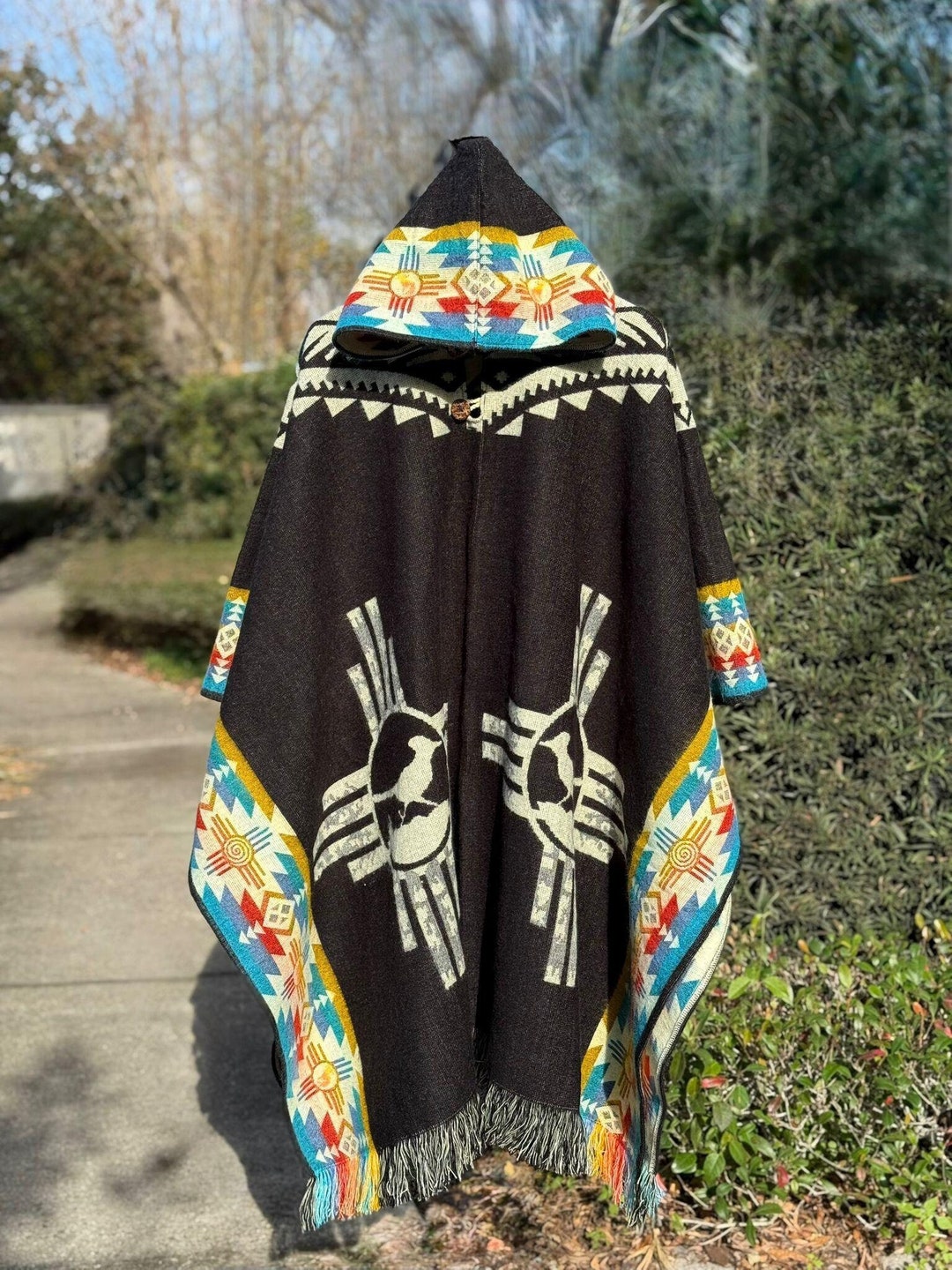Alpaca Cross Handmade Alpaca Blend Poncho: Ecuadorian Andean Chakana Cross - Etsy