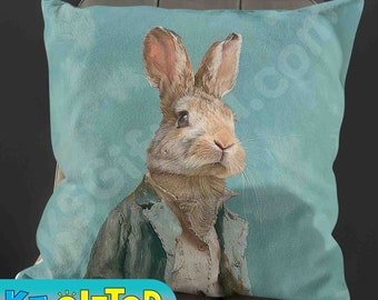 Peter Rabbit Pillow: full or case only, spun polyester or faux suede