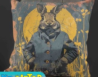 Peter Rabbit Pillow: full or case only, spun polyester or faux suede