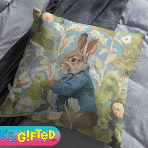 Beatrix Potter Peter Rabbit Pillow, full pillow or case only, Spun Polyester or Faux Suede case, decorative Peter Rabbit cushion for child
