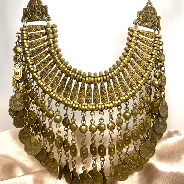 Antique Copper Handmade Necklace - Othmani, Ottman Lira Gold Necklace - Palestine Handmade | انتيك نحاس مطلي نحاس-ليرات عثمانية
