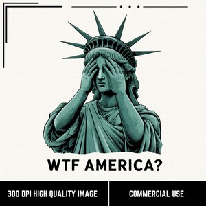 Liberdade Facepalm PNG, Imagem Engraçada da Estátua da Liberdade, Design de Camiseta Satírica Americana, Humor Político PNG, Download Digital