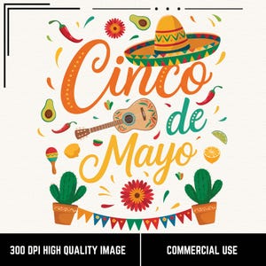 Cinco de Mayo PNG, Fiesta Shirt Sublimation Design, Mexican Party Digital Download, Sombrero Maracas Taco Lime Clipart, Mexican Png, Hat Png