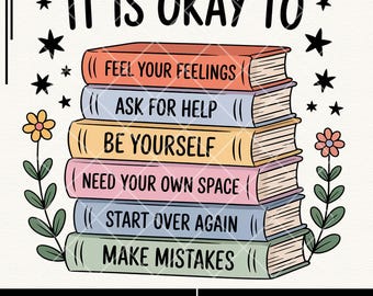 It's Okay, png: Motivational Mental Health Awareness Design (digitale download)