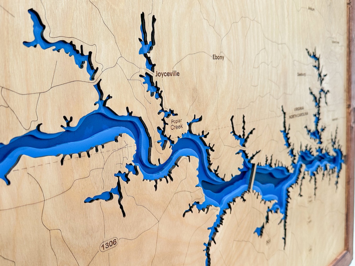 Lake Gaston NC Map Lake Map Topographic Map Sign Lake Gaston North