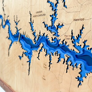 Lake Gaston NC Map Topographic Sign