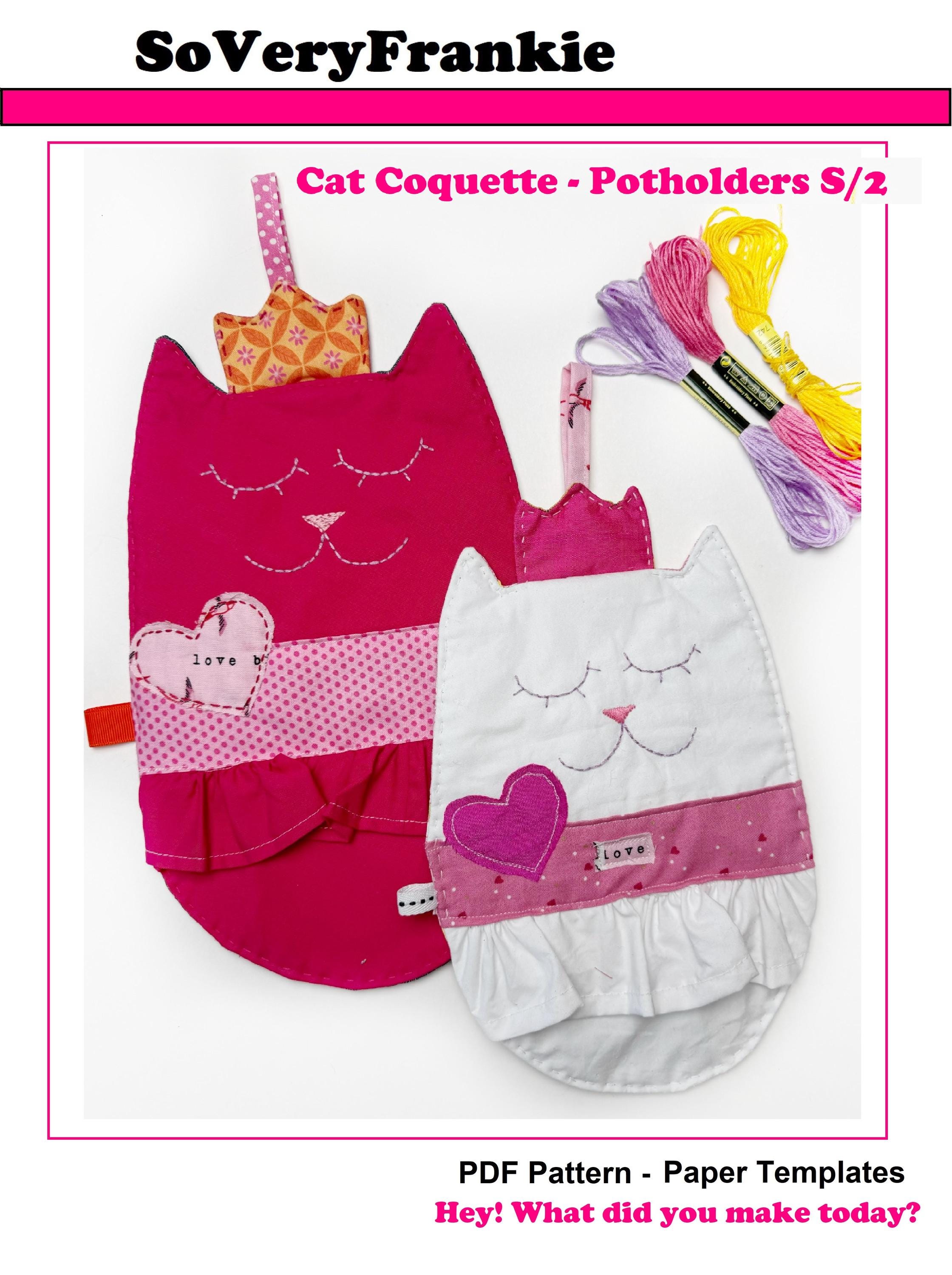 Kitty Potholder Pattern Cat Potholder Sewing Pattern, PDF Pattern - Etsy Australia
