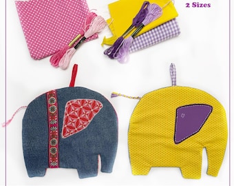 Elephant Potholder PDF Pattern: DIY Kitchen Sewing, Quilted Trivet (2 Sizes)