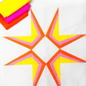 Big Star Dreams Quilt Block FPP pattern, 6 misure, PDF download immediato, Foundation Paper Pieced