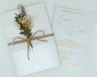 Code: 5008 Acrylic handmade white wedding invitation