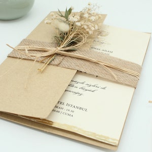 Code: 5007 Handmade kraft wedding invitation image 2