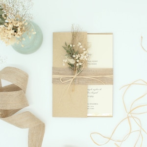 Code: 5007 Handmade kraft wedding invitation