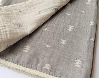 Organic Cotton Baby Swaddle Blanket: Double Gauze Jacquard Weave