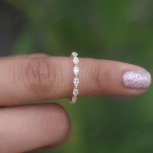 Marquise Eternity Ring, Wedding Band, Marquise Vintage Ring, Anniversary Ring, Diamond Ring, Eternity Band, Minimalist Ring, Gift For Her