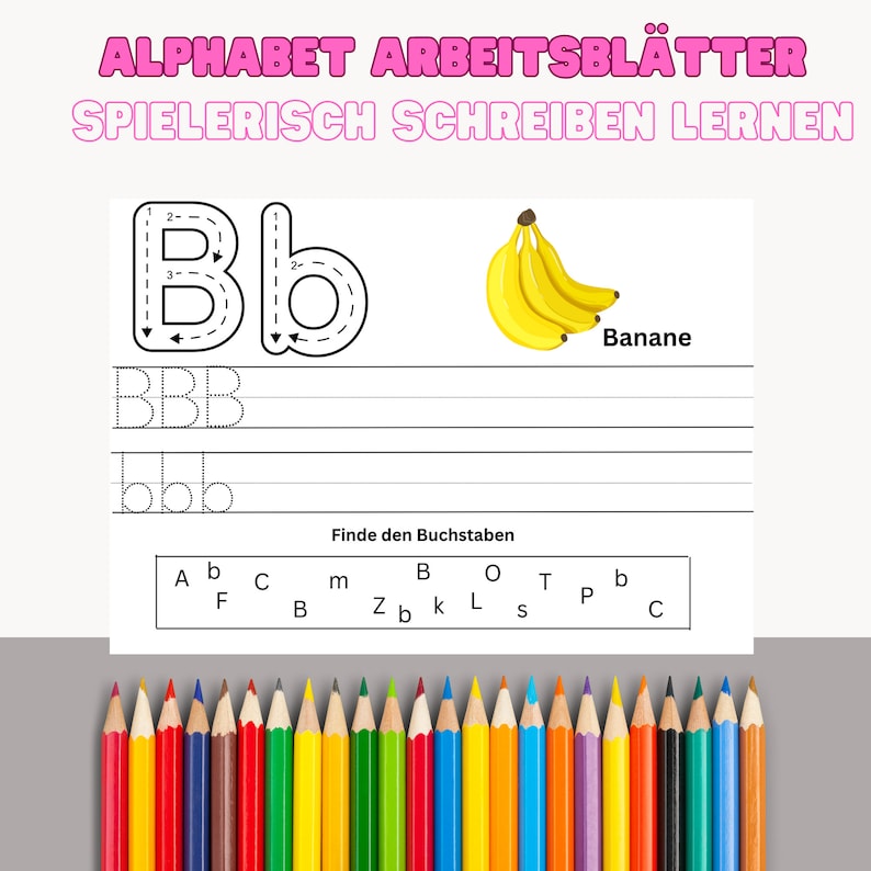 Alphabet Arbeitsblätter, Buchstaben schreiben lernen, Montessori, ABC
