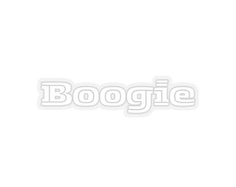Boogie White Vinyl Sticker, Fun Laptop Decal