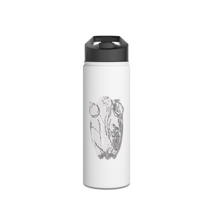 White Frog Stainless Steel Water Bottle, Eco Friendly Drinkware