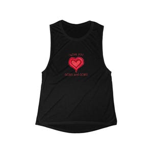 Heart I Love You Gobs and Gobs Tank Top, Women&#39;s Flowy Shirt, Valentine&#39;s Day Tank, Workout Tank, Yoga Top, Beach Coverup