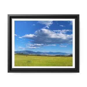 Black Frame Western Clouds and Mountains, Original Photo Print, Clouds, Mountains, Nature, Artwork, Wall Art, Gift, Colorful, Sky, Canvas