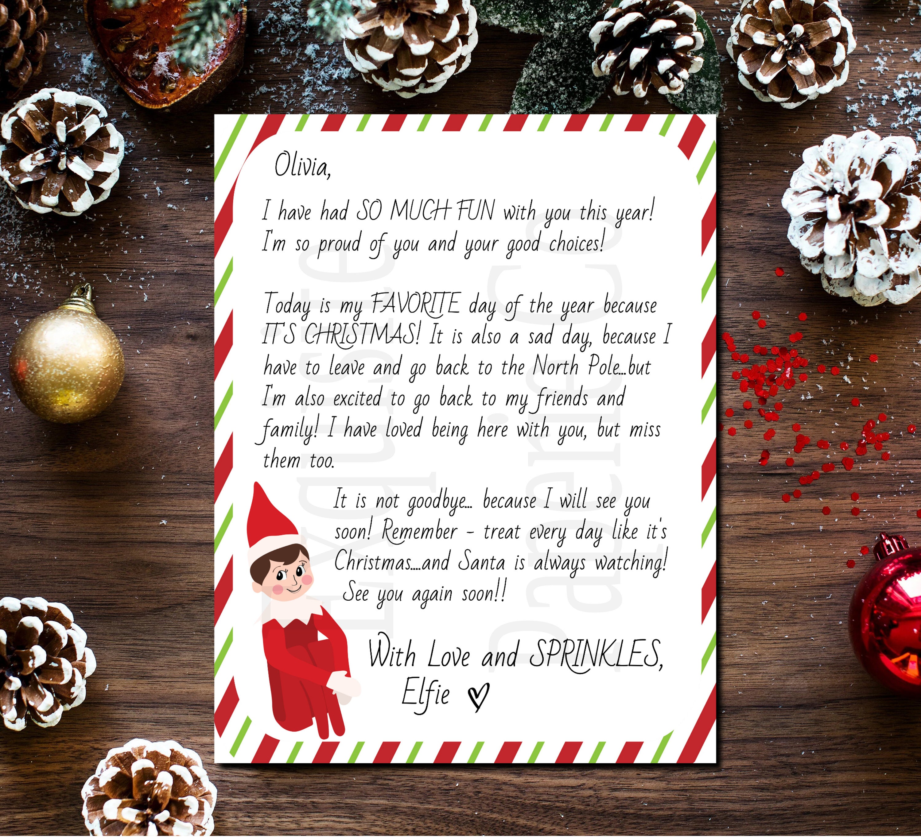 Elf Goodbye Letter Elf Letter Instant Access 8.5 X 11 - Etsy Canada