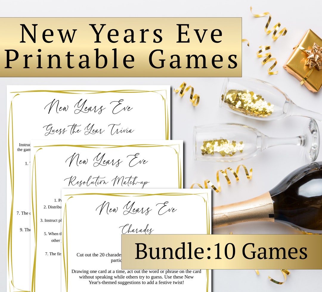 New Years Eve Game Bundle Printable New Years Eve Games, 10 Games and ...