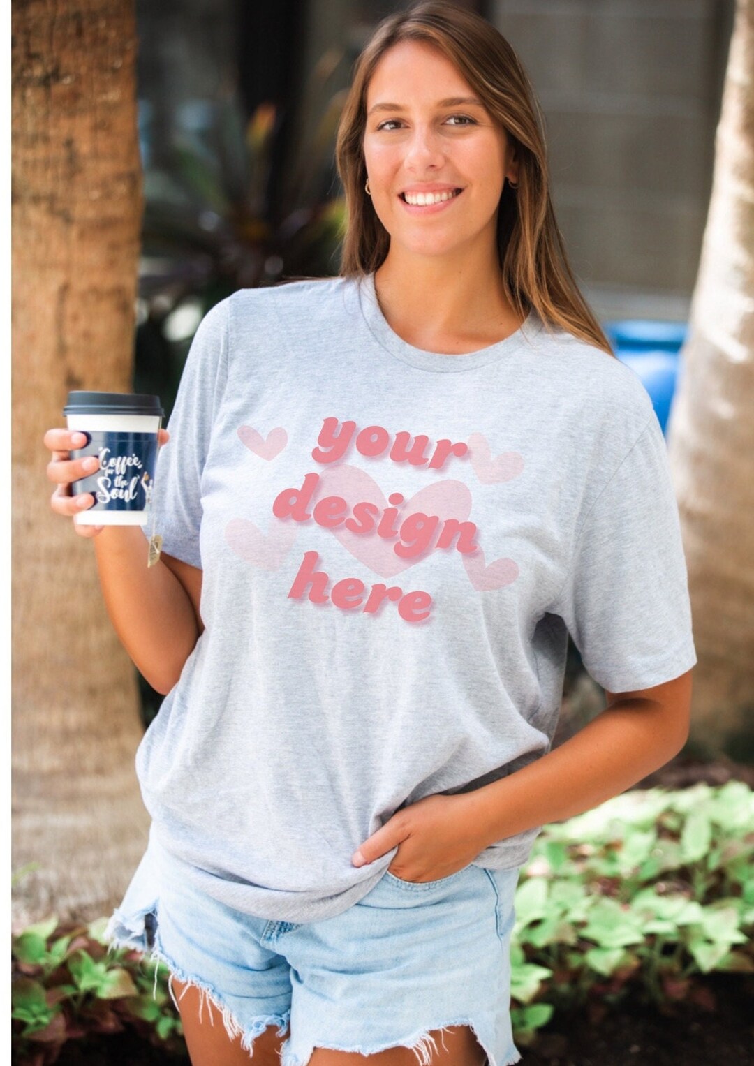 Athletic Heather Bella Canvas 3001 Female Mockup Bc 3001 Mockup for ...