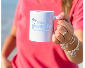 Beachy Mug Mockup Womens Coffee Mug 11oz White Mug Mockup Bachelorette Mockup Bridal Themed Mug Mockup Bridal Shower Mug Mockup Real People