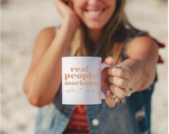 Beachy Mug Mockup Womens Coffee Mug 11oz White Mug Mockup Bachelorette Mockup Bridal Themed Mug Mockup Bridal Shower Mug Mockup Real People