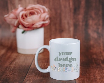 Spring Mug Mockup 11oz Ceramic Mug Mockup Ceramic Mug 11oz White Mockup Mug Bridal Gift Themed Mug Mockup 11oz Spring Floral Mug Mockup