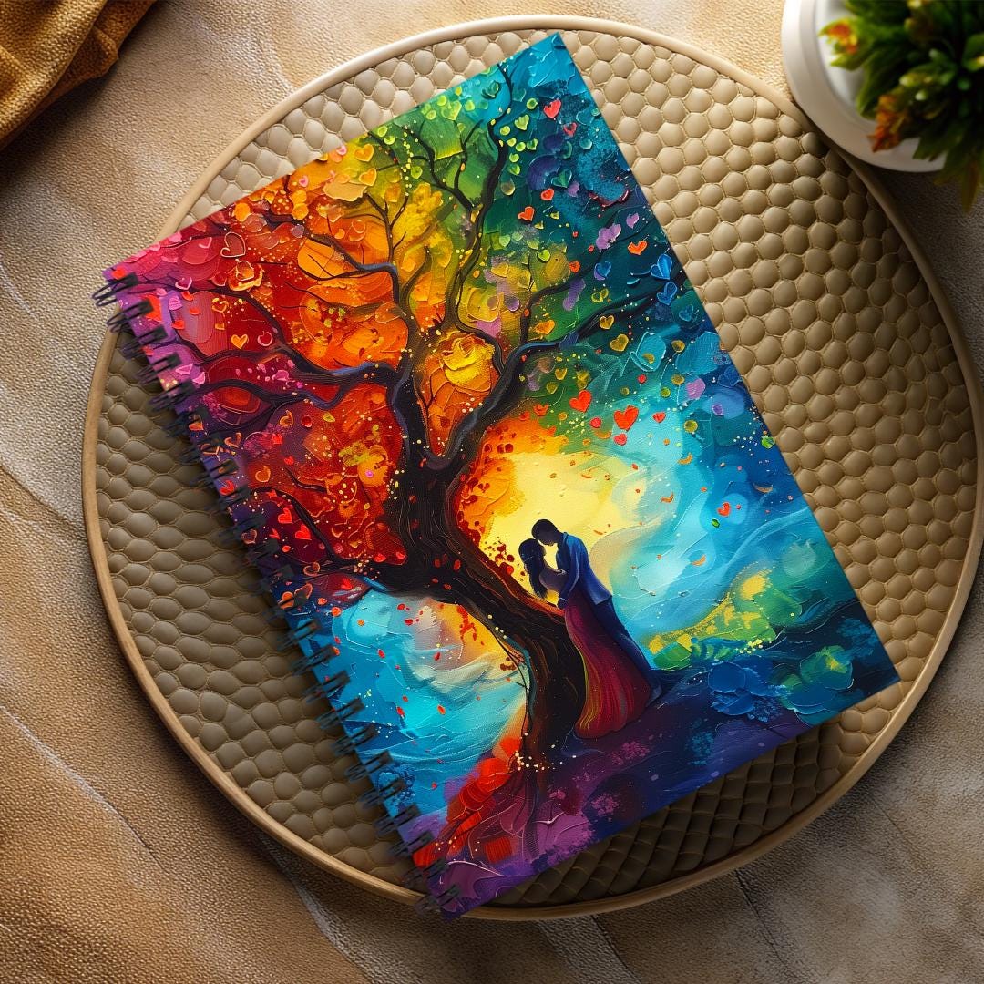 Notebook Embrace Couple Embrace Notebook: Rainbow Tree, Romantic Journal - Etsy
