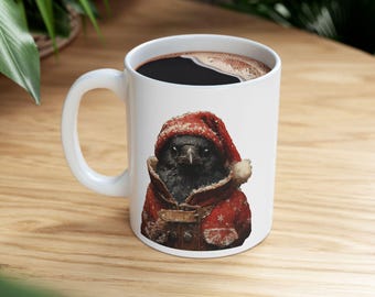 Winter Krähe Keramikbecher: Urlaub Vogel Kaffeetasse