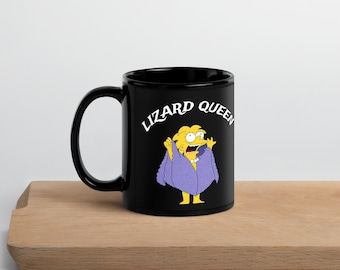 Nostalgische 90er Jahre Lisa Simpson Lizard Queen Kaffeetasse - Animierte TV-Serie inspirierte Sammeltasse